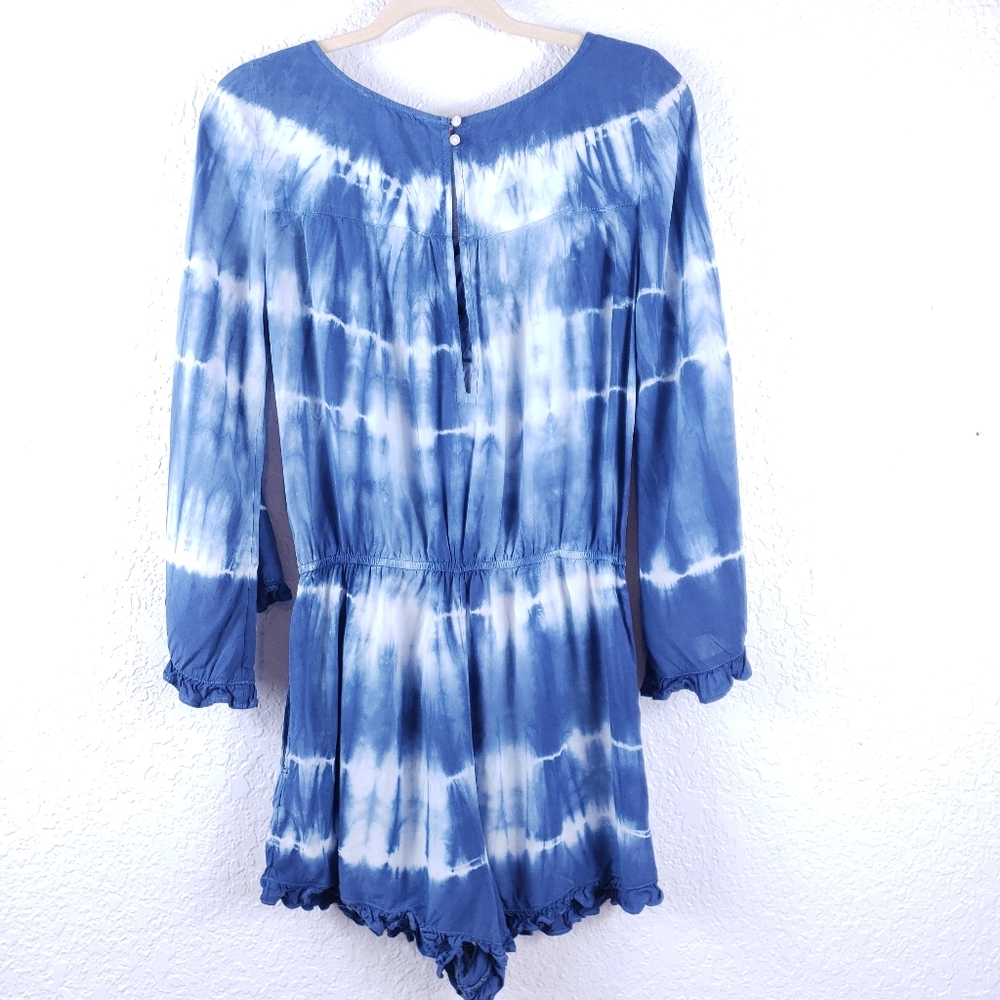 AMERICAN EAGLE Tie-Dye Ruffle Tassel Romper Sz S - Picture 7 of 10